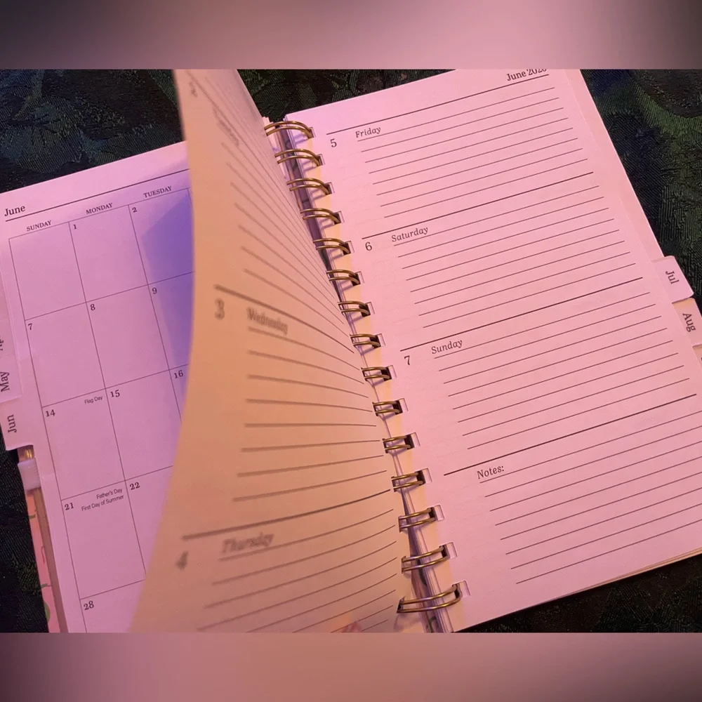 🍒Hardcover 2026 Organizational Planner, Monthly&Weekly, Cherry Design with Bows